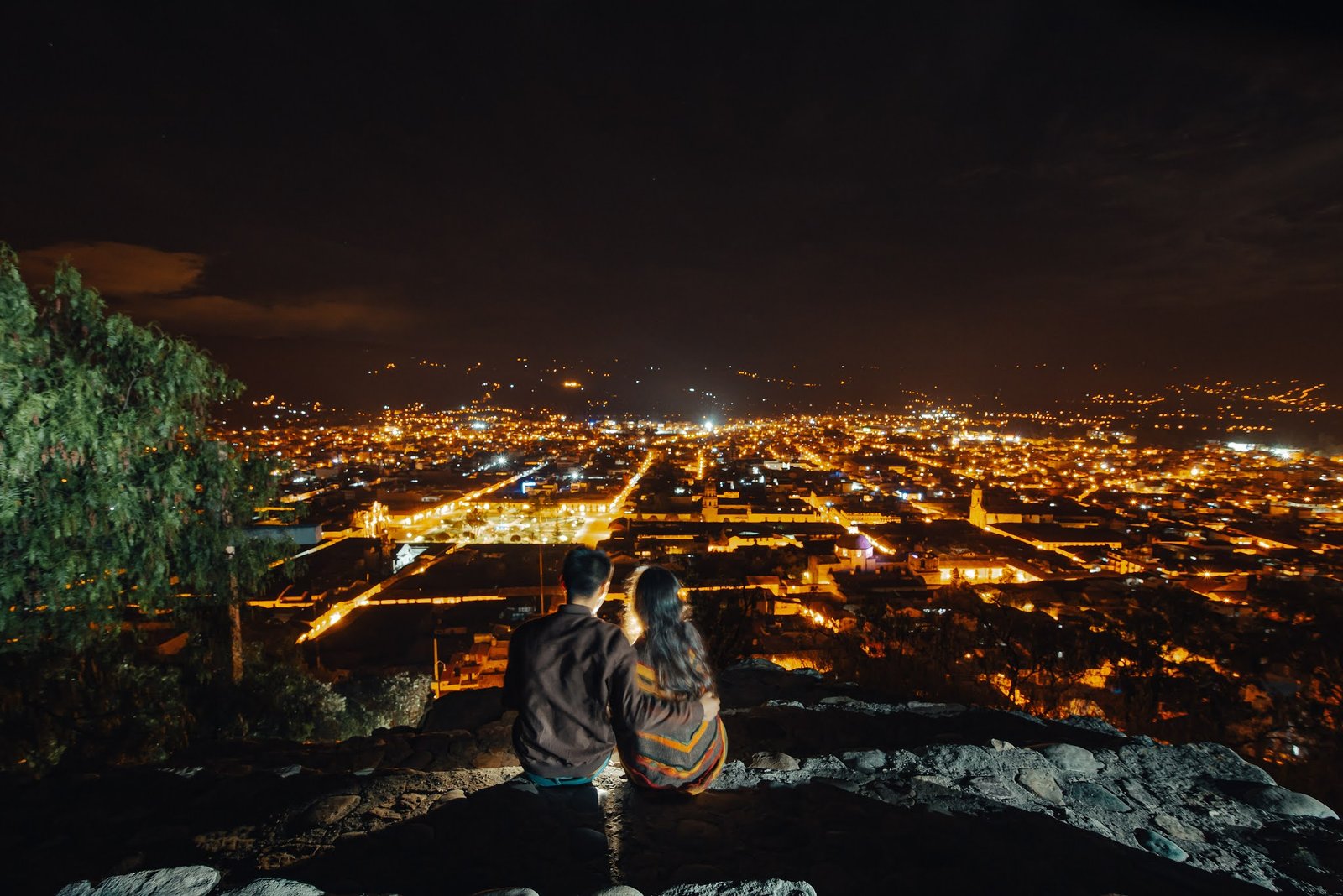Cajamarca de noche en Santa Apolonia